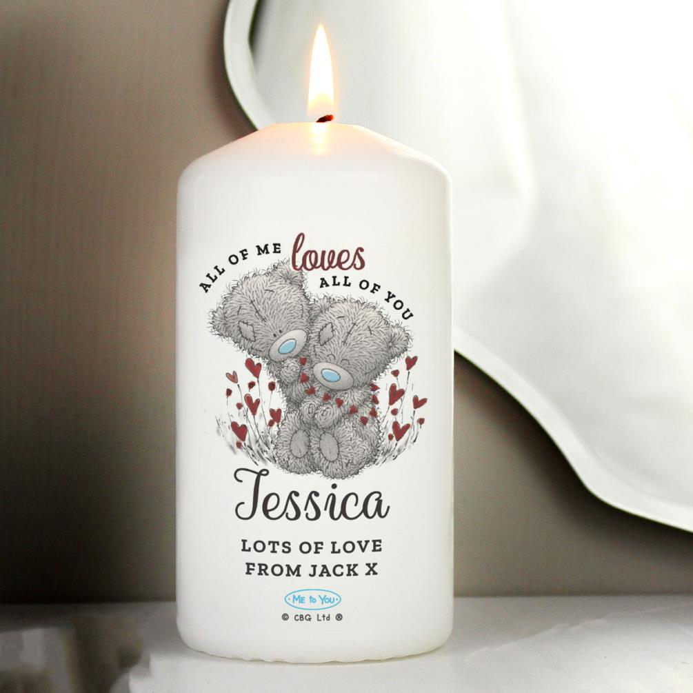 Personalised All My Love Me to You Bear Pillar Candle Extra Image 2
